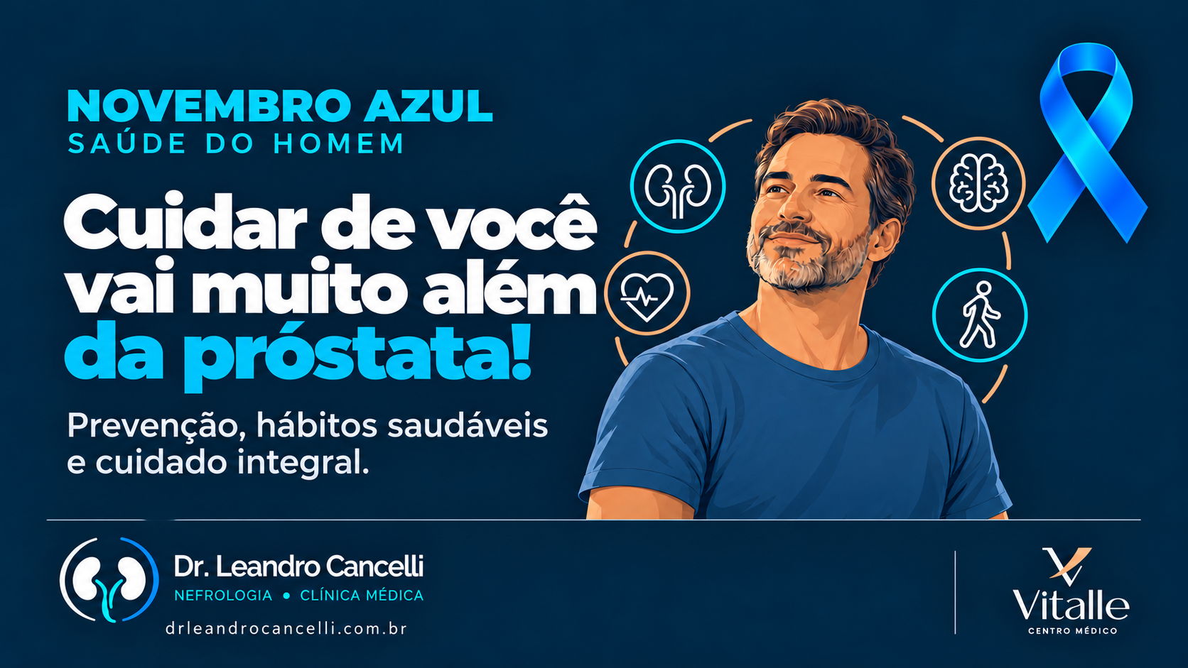 Novembro Azul: cuidar da saúde do homem vai muito além da próstata